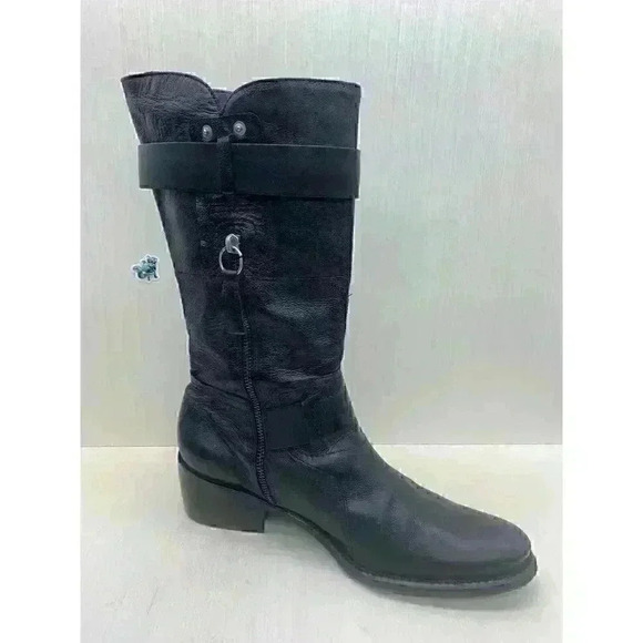 Vera Wang Lavender Chantel Women’s Black Leather Biker Moto Boots Size US 10 M - Picture 3 of 11